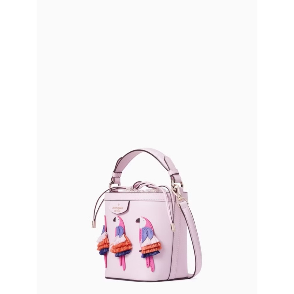 NWT Kate Spade New York Pippa Flock Party Parrot Small Bucket Crossbody Purse​ - Picture 8 of 10